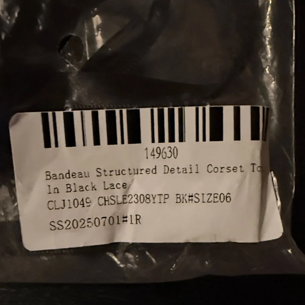 EGO Black Lace Bandeau Corset - Picture 4 of 7